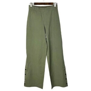 Isaac Mizrahi Hunter Green Wide Leg Button Hem Pants 4